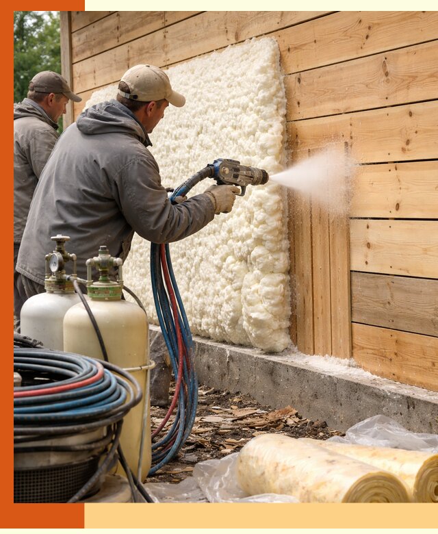 Утепление деревянного дома пенополиуретаном в Саянске