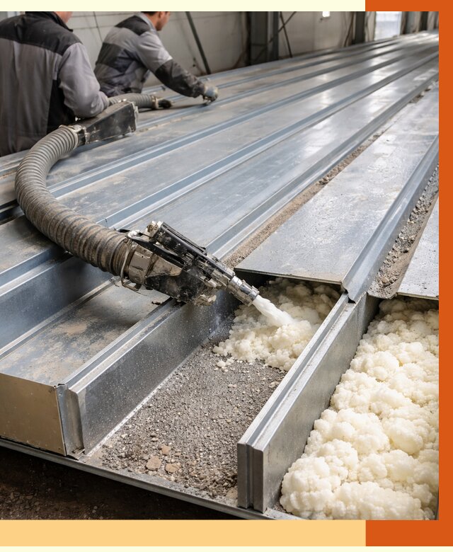 Заполнение пустот кровельных панелей в Саянске от 7325 руб. под ключ | ТепломастерСск